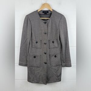 St. John women’s houndstooth button up blazer jacket brown/cream mature size 8